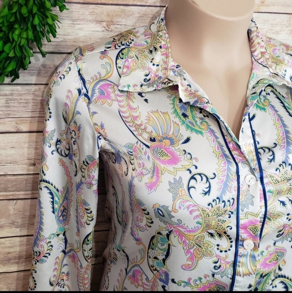 Victoria secret Sleepwear Paisley Long Sleeve Top - Picture 4 of 9